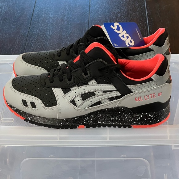 DS 2016 ASICS GEL LYTE III 3 BLACK/MANGO/CEMENT/3M MENS SHOES SIZE 8.5 RARE - Picture 4 of 10